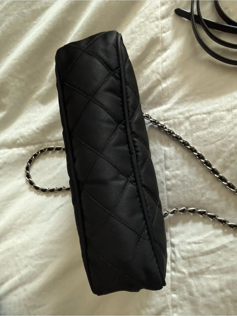 Prada Camera Bag Quilted Tessuto Small chain strap detail